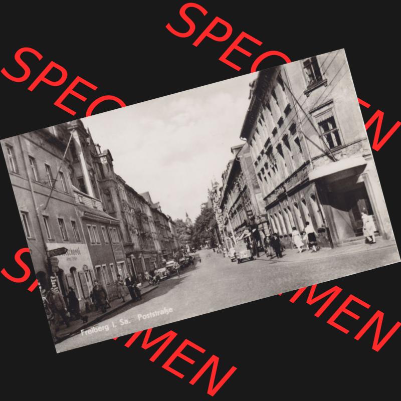 DDR, Bezirk Karl-Marx-Stadt, Kreis Freiberg, Stadt Freiberg i. Sa Poststraße. Ansichtskarte bzw. Postkarte aus DDR-Zeiten Bezirk Karl-Marx-Stadt der Deutschen... Sammlung