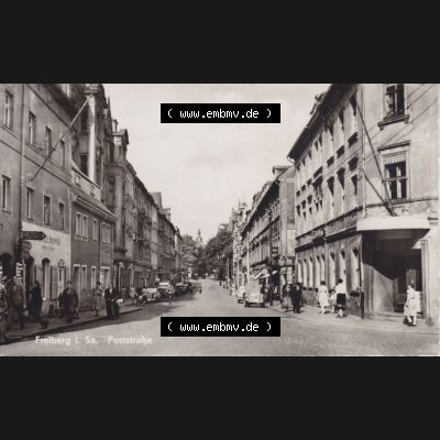 DDR, Bezirk Karl-Marx-Stadt, Kreis Freiberg, Stadt Freiberg i. Sa Poststraße. Ansichtskarte bzw. Postkarte aus DDR-Zeiten Bezirk Karl-Marx-Stadt der Deutschen... Sammlung
