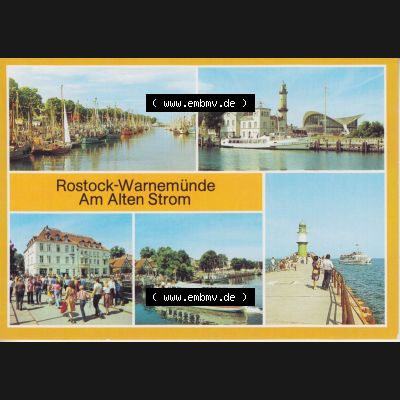 Ansichtskarten DDR Bezirk Rostock, Stadtkreis Rostock, Hansestadt Rostock-Warnemünde (Mappe) Rostock-Warnemünde - Am Alten Strom (2). Die Mappe umfasst... Sammlung