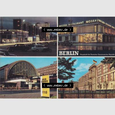 Ansichtskarte DDR Bezirk Berlin, Stadt Berlin Ansicht in Farbe 1967, Karl-Marx-Allee, Bahnhof Alexanderplatz, Sitz des Staatsrates. Stadtansichten der Stadt Berlin,... Sammlung