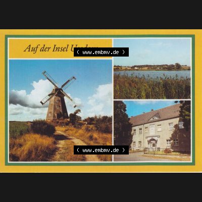 Alte Ansichtskarte DDR Bezirk Rostock, Kreis Wolgast, Insel Usedom in Farbe 1986, Insel Usedom, Benz Holländermühle, Kleiner Krebssee, Pudagla Schloss.... Sammlung