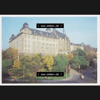 Ansichtskarten DDR Bezirk Leipzig, Kreis Altenburg, Schloss Altenburg 1988, Schloss Altenburg mit Konzerthalle Schlosskirche (1). Alte Ansichtskarten in der DDR,... Sammlung