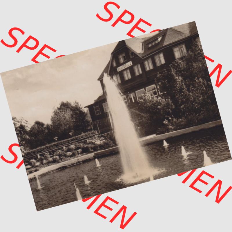 Alte Fotos DDR Bezirk Suhl, Kreis Schmalkalden-Meiningen, Stadt Oberhof Ansicht von 1962, 5521 FDGB-Erholungsheim Stachanow. Sammlung