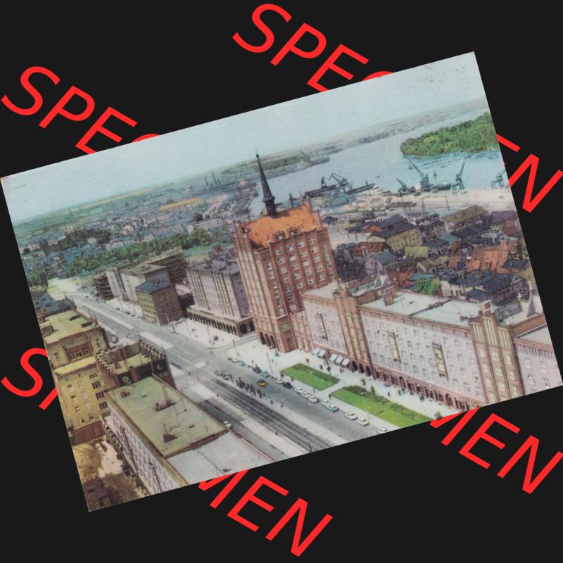 Ansichtskarte DDR Bezirk Rostock, Stadtkreis Rostock, Hansestadt Rostock Ansicht Rostocker Lange Straße, Luftansicht, Einbildkarte. Alte Ansicht in Farbe / Color... Sammlung