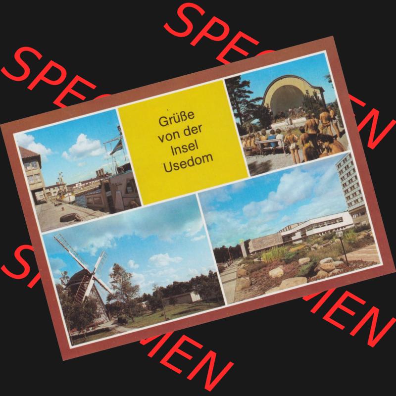 Alte Ansichtskarte DDR Bezirk Rostock, Kreis Wolgast, Insel Usedom in Farbe Grüße von der Insel Usedom, Karlshagen, Zempin, Trassenheide. Alte Ansichtskarte... Sammlung