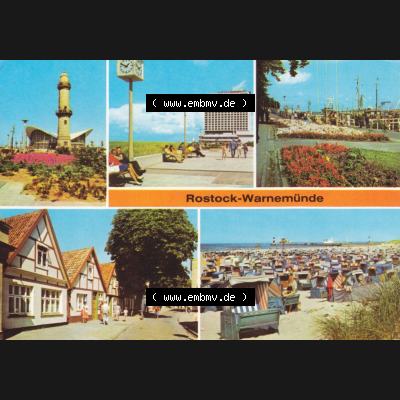 Ansichtskarten DDR Bezirk Rostock, Stadtkreis Rostock, Hansestadt Rostock-Warnemünde 1979, Am Leuchtturm, Strandpromenade mit Hotel, Am Strom, Theodor-Körner-Straße.... Sammlung