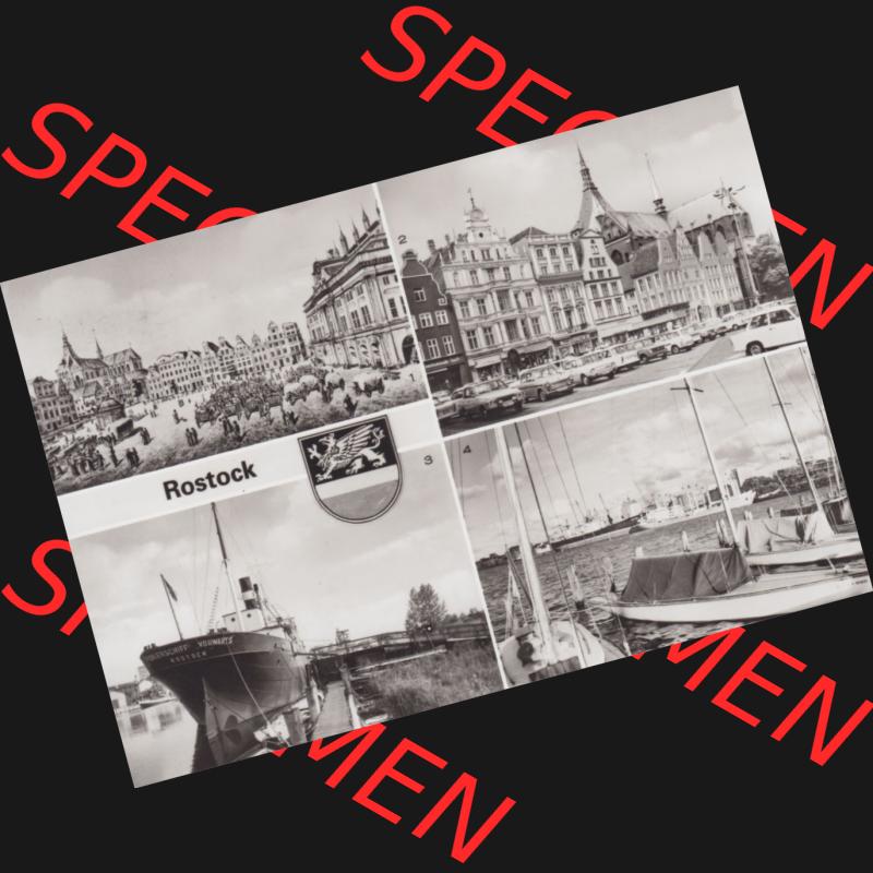 Ansichtskarte DDR Bezirk Rostock, Stadtkreis Rostock, Hansestadt Rostock Ansicht 1983, Neuer Markt von Rostock, Pionierschiff Vorwärts, Alten Hafen, Mehrbildkarte.... Sammlung