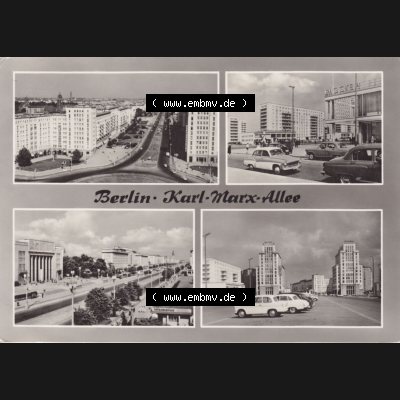 Ansichtskarten DDR Bezirk Berlin, Stadt Berlin in s/w 1965, Berlin Hauptstadt der Deutschen Demokratischen Republik, Karl-Marx-Allee. Stadtansichten der Stadt Berlin,... Sammlung