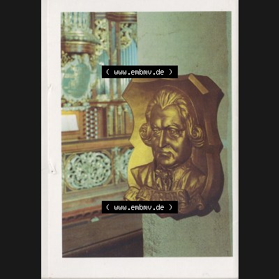 Ansichtskarten DDR Bezirk Leipzig, Kreis Altenburg, Schloss Altenburg 1988, Spielschrank der Tobias Heinrich Gottfried Trost-Orgel mit Johann Ludwig Krebs (1). Alte Ansichtskarten... Sammlung