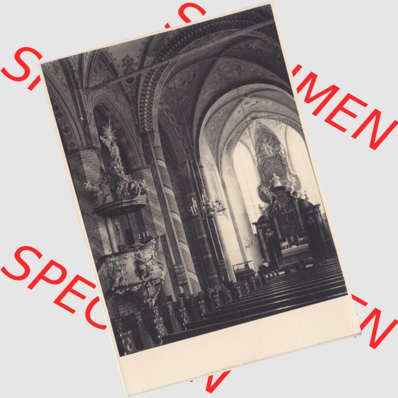 Altes Foto mit einer Ansicht der DDR Bezirk Rostock, Kreis Rügen, Stadt Bergen, Marienkirche in Bergen auf Rügen (0001). DDR Bezirk Rostock, Kreis Rügen,... Sammlung