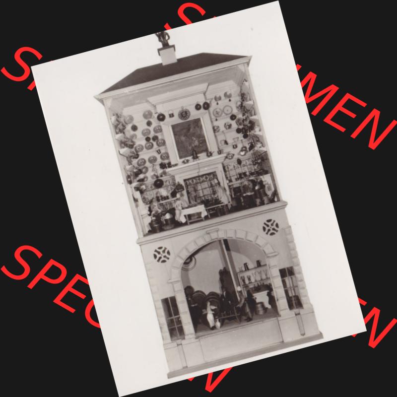 Fotos DDR Bezirk Erfurt, Kreis Arnstadt, Stadt Arnstadt Schloss-Museum Mon Plaisir 1977, Puppenstadt, Haus mit Hofküche und Keller. Foto aus Fotomappe mit 10 Fotos aus... Sammlung