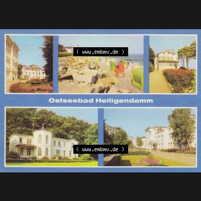 Alte Ansichtskarte der DDR Bezirk Rostock, Kreis Bad Doberan, Ostseebad Heiligendamm 1979, Blick zum Maxim-Gorki-Haus, Strand, Haus Weimar, Mehrbildkarte. Alte... Sammlung
