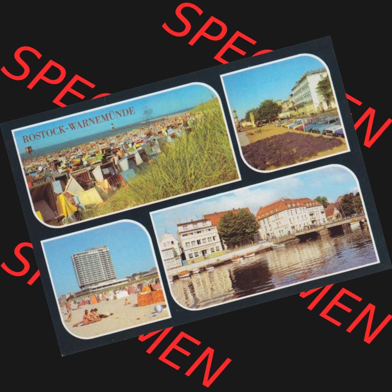 Ansichtskarte DDR Bezirk Rostock, Stadtkreis Rostock, Hansestadt Rostock Ansicht 1981, Rostock-Warnemünde Strand, Hotel Neptun, HO-Gaststätte Broilerstube,... Sammlung