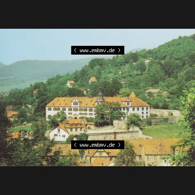 Alte Ansichtskarte DDR Bezirk Suhl, Allgemeine Mappe aus dem Jahr 1989, Schmalkalden, Erholungsort der DDR, Schloss Wilheimsburg. Ansichtskarte bzw. Postkarte aus... Sammlung