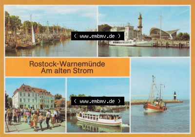Ansichtskarte DDR Bezirk Rostock, Stadtkreis Rostock, Hansestadt Rostock Ansicht 1985, Alter Strom, Leuchtturm und Teepott, FDGB-Erholungsheim,... Sammlung