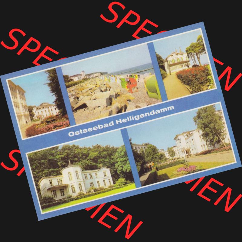 Alte Ansichtskarte der DDR Bezirk Rostock, Kreis Bad Doberan, Ostseebad Heiligendamm 1979, Blick zum Maxim-Gorki-Haus, Strand, Haus Weimar, Mehrbildkarte. Alte... Sammlung