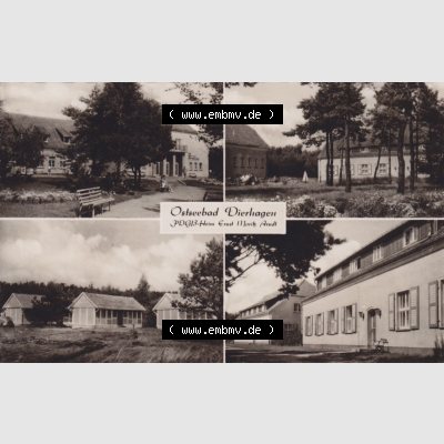 Ansichtskarte DDR Bezirk Rostock, Kreis Ribnitz-Damgarten, Ostseebad Dierhagen mit Ansicht 1962, FDGB-Heim Ernst Moritz Arndt gelaufen 10. Juni 1962. Alte Ansichtskarte... Sammlung