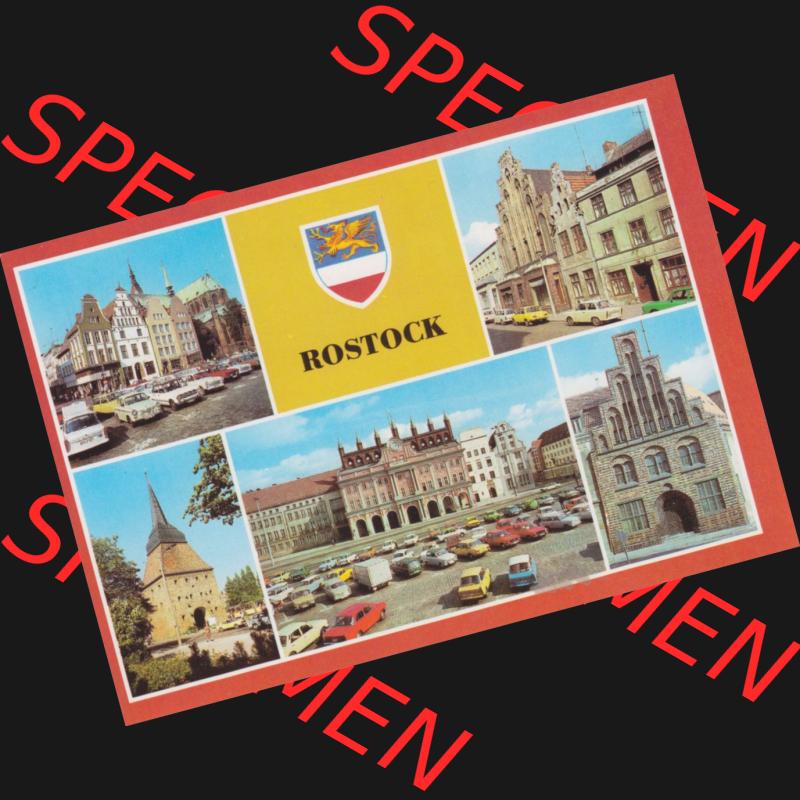 Ansichtskarten DDR Bezirk Rostock, Stadtkreis Rostock, Hansestadt Rostock 1984, Giebelhäuser und Marienkirche, Große Wasserstraße, Steintor, Kerkhofhaus.... Sammlung