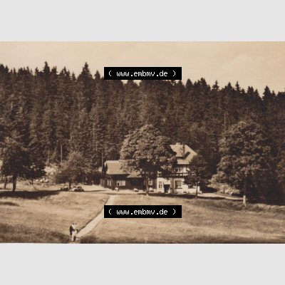 Alte Fotos DDR Bezirk Suhl, Kreis Schmalkalden-Meiningen, Stadt Oberhof Ansicht von 1962, 5512 Obere Schweizer-Hütte. Sammlung
