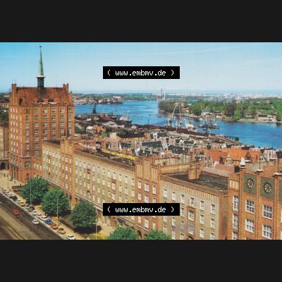 Ansichtskarten DDR Bezirk Rostock, Stadtkreis Rostock, Hansestadt Rostock Luftaufnahme Blick über die lange Straße. DDR Bezirk Rostock, Stadtkreis Rostock, Hansestadt... Sammlung
