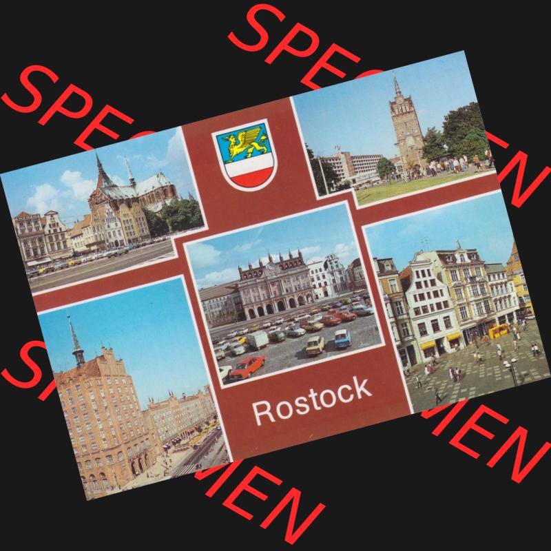 Ansichtskarte DDR Bezirk Rostock, Stadtkreis Rostock, Hansestadt Rostock Ansicht Ernst-Thälmann-Platz, Kröpeliner Tor, Rathaus, Lange Straße. Alte Ansicht... Sammlung