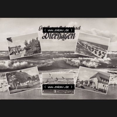 Ansichtskarte DDR Bezirk Rostock, Kreis Ribnitz-Damgarten, Ostseebad Dierhagen mit Ansicht 1965, Gruß aus Ostseebad Dierhagen, Heldge-Verlag KG - Köthen/Anhalt.... Sammlung