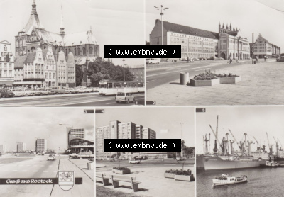 Ansichtskarte DDR Bezirk Rostock, Stadtkreis Rostock, Hansestadt Rostock Ansicht 1978, Ernst-Thälmann-Platz mit Ratrhaus, Südstadt,... Sammlung