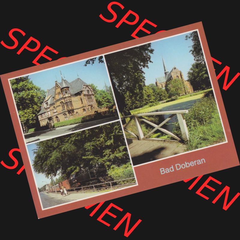 Alte Ansichtskarte der DDR Bezirk Rostock, Kreis Bad Doberan, Stadt Bad Doberan 1986, Stadtmuseum Möckelhaus, Schmalspurbahn, Technisches Denkmal. Alte Ansichtskarte... Sammlung