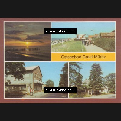 Alte Ansichtskarte DDR Bezirk Rostock, Kreis Rostock, Ostseebad Graal-Müritz Sonnenuntergang, Strandpromenade, Karl-Marx-Straße. DDR Bezirk Rostock, Kreis... Sammlung