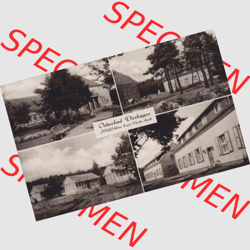 Ansichtskarte DDR Bezirk Rostock, Kreis Ribnitz-Damgarten, Ostseebad Dierhagen mit Ansicht 1962, FDGB-Heim Ernst Moritz Arndt gelaufen 10. Juni 1962. Alte Ansichtskarte... Sammlung