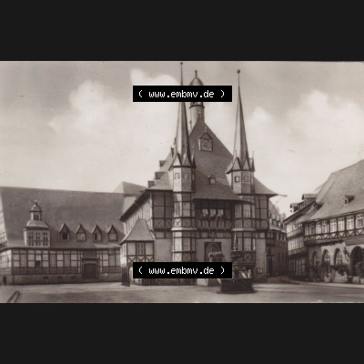 Altes Foto der DDR, Bezirk Magdeburg, Kreis Wernigerode, Stadt Wernigerode am Harz 1970, Rathaus. Das alte Foto wurde 1970 innerhalb einer Foto-Mappe mit 10 Kleinfoto-Ansichten... Sammlung