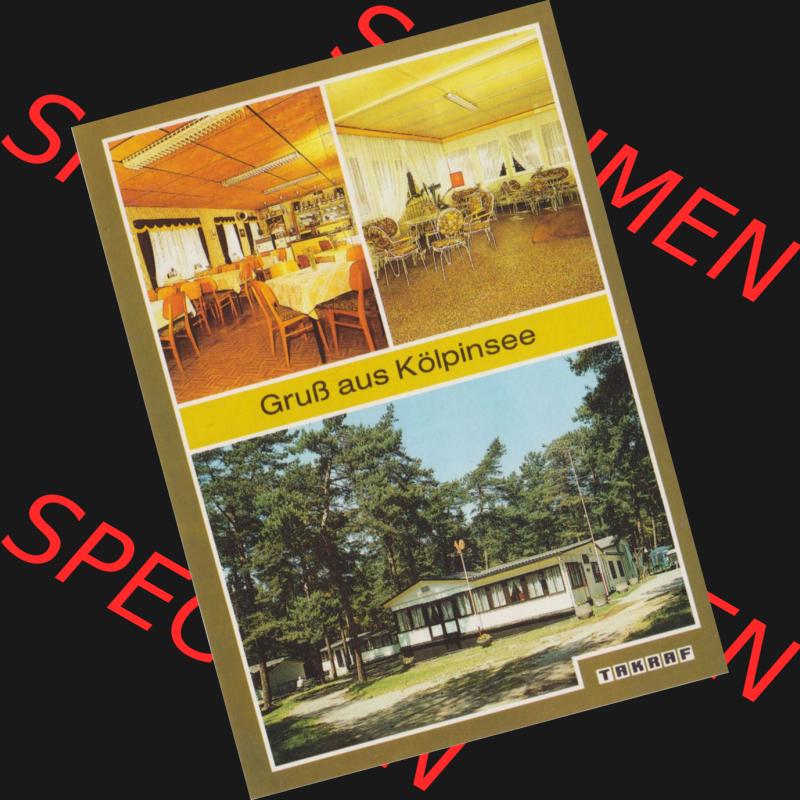 Ansichtskarten DDR Bezirk Rostock, Kreis Wolgast, Insel Usedom Seebad Loddin, Ortsteil Kölpinsee, Urlauberdorf des VEB Kranbau Eberswalde. Alte Ansichtskarte der DDR... Sammlung