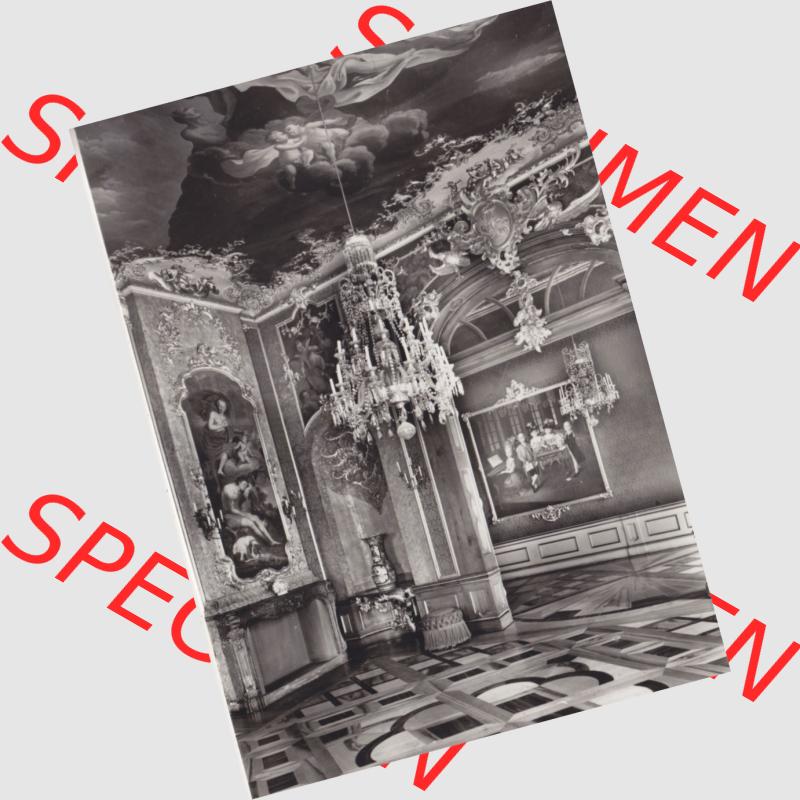 Alte s/w Ansichtskarte Echt Foto DDR Bezirk Gera, Kreis Rudolstadt, Museen Schloss Heidecksburg (Thüringen) 1983, Rotes Eckkabinet. Echt Foto Ansichtskarte aus... Sammlung
