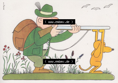 Ansichtskarten DDR Comics, Jäger mit Hund von 1986, Guter Hund macht guten Jäger vom Militärverlag der DDR (VEB) - Berlin,... Sammlung