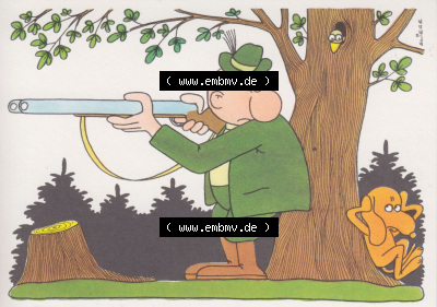 Ansichtskarten DDR Comics, Jäger mit Hund von 1986, Mit alten Hunden ist sichere Jagd vom Militärverlag der DDR (VEB) - Berlin,... Sammlung