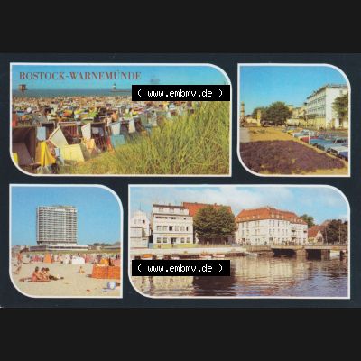 Ansichtskarte DDR Bezirk Rostock, Stadtkreis Rostock, Hansestadt Rostock Ansicht 1981, Rostock-Warnemünde Strand, Hotel Neptun, HO-Gaststätte Broilerstube,... Sammlung