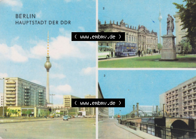Stadt Berlin Ansicht in Farbe 1970, Karl-Marx-Allee, Museum für deutsche Geschichte, Jungfern-Brücke Sammlung