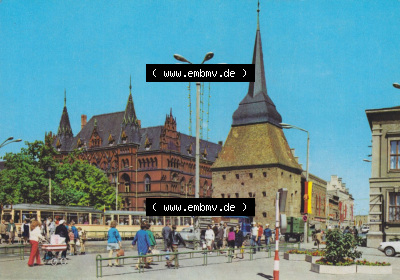 Hansestadt Rostock 1976, Rostocker Steintor. Alte Ansicht in der DDR Sammlung