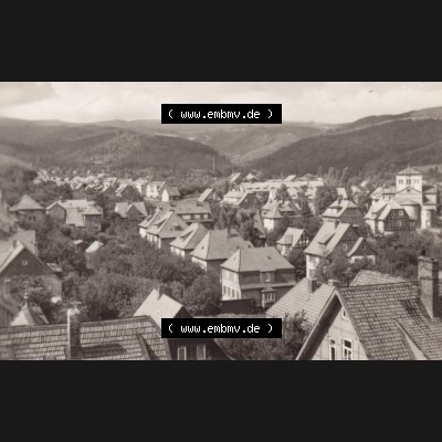 Altes Foto der DDR, Bezirk Magdeburg, Kreis Wernigerode, Stadt Wernigerode am Harz 1970, Oberes Hasserode mit Blick zum Brocken. Das alte Foto wurde 1970 innerhalb einer... Sammlung
