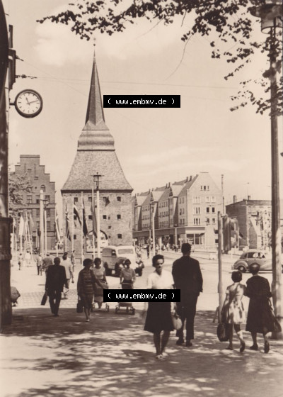 Ansichtskarte DDR Bezirk Rostock, Stadtkreis Rostock, Hansestadt Rostock Ansicht 1962, Rostock Am Steintor, Einbildkarte Hochformat.... Sammlung