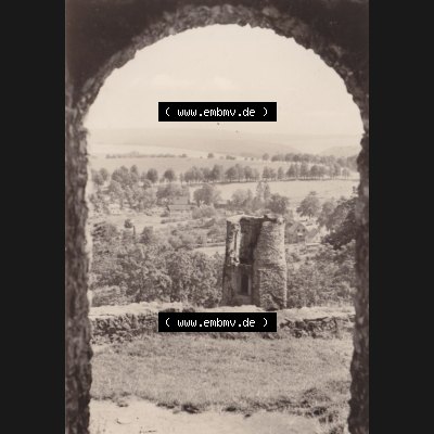 Fotos DDR, Bezirk Karl-Marx-Stadt, Kreis Brand-Erbisdorf, Klein-Stadt Frauenstein Blick vom Schloss Frauenstein. Fotos in s/w bzw. in schwarzweiß der Burgruine... Sammlung