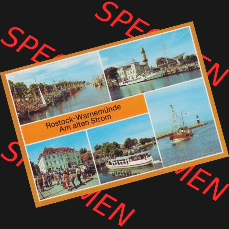 Ansichtskarten DDR Bezirk Rostock, Stadtkreis Rostock, Hansestadt Rostock-Warnemünde 1983, Alter Strom, Leuchtturm und Teepott, FDGB-Erholungsheim, Fährgastschiff... Sammlung
