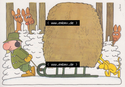 Ansichtskarten DDR Comics, Jäger mit Hund von 1986, So brav mein Hund - so recht mein Hund! vom Militärverlag der DDR (VEB)... Sammlung