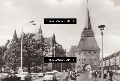 Ansichtskarte DDR Bezirk Rostock, Stadtkreis Rostock, Hansestadt Rostock Ansicht 1979, Rostocker Steintor, Einbildkarte, Schwarzweiß.... Sammlung