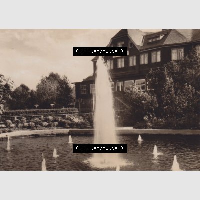 Alte Fotos DDR Bezirk Suhl, Kreis Schmalkalden-Meiningen, Stadt Oberhof Ansicht von 1962, 5521 FDGB-Erholungsheim Stachanow. Sammlung