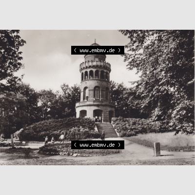 Ansichtskarten DDR Bezirk Rostock, Kreis Rügen, Stadt Bergen, Rugardturm 1977, Planet-Verlag Berlin, Rugardturm (1) Sammlung
