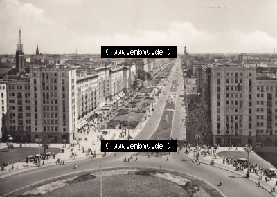 Berlin in s/w 1960, Berlin, Karl-Marx-Allee. Stadtansichten der Stadt Berlin, mit alter Ansicht in Schwarzweiß der Hauptstadt... Sammlung