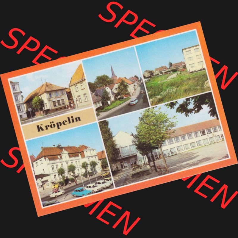 Ansichtskarten DDR Bezirk Rostock, Kreis Bad Doberan, Kleine Sammlung 1984, Kröpelin, Hotel Lindenhof, Rathaus, Orts-Ansicht. Alte Ansichtskarte der DDR... Sammlung
