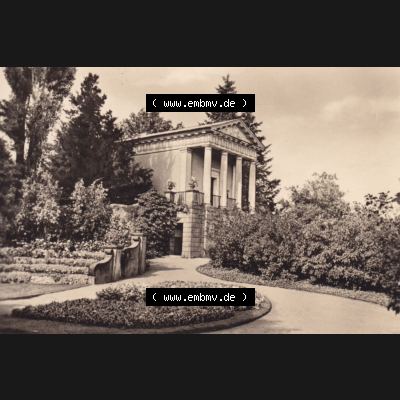 Altes Foto Wörlitz DDR Bezirk Halle, Kreis Wittenberg, Wörlitzer Park 1960-er Jahre in s/w, 1961, 6. Der Floratempel. Alte Ansichten-Foto aus Wörlitz,... Sammlung