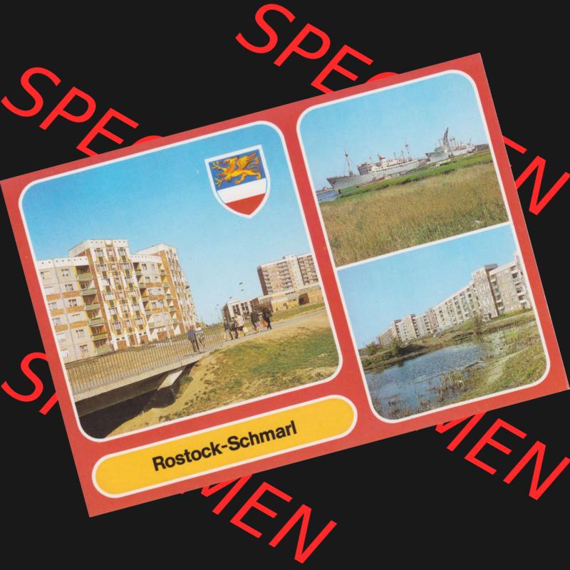 Ansichtskarten DDR Bezirk Rostock, Stadtkreis Rostock, Hansestadt Rostock Nikolai-Kummerow-Ring, Traditionsschiff, Schiff Frieden, Stephan-Jantzen-Ring (1) Sammlung